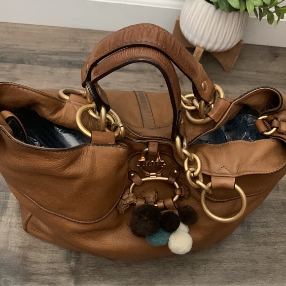 VINTAGE JUICY COUTURE BROWN LEATHER PURSE - Picture 4 of 10